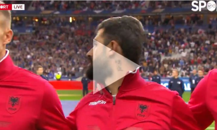 HIT! WPADKA podczas hymnów przed meczem Francja - Albania! ]VIDEO]